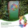 Decorative Flowers Butterfly Wreath Artificial Butterflies Decor Hanging Summer Front Door Garland Branch Office Spring Outdoor