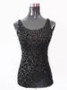 Top da donna con paillettes glitterate impreziosite da canottiere senza maniche, canotte alla moda, abbigliamento per cocktail party, clubwear