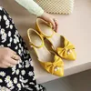 Sukienka buty Summer Słodka Bowtie Mary Jane High Heels Sandals Women Lolita Wedding Party Block Obcas Kobieta 2023 Biała różowa