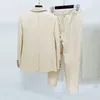 Designer Damen Blazer Jacke Mantel Kleidung Wollmischung Frühling Herbst Mode V-Buchstaben veröffentlicht Set