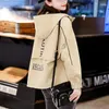 Damenjacken 2023 Frühling Herbst Mit Kapuze Outwear Khaki Kurze Windjacke Frauen Lose Baseballuniform Tops Mantel Weiblich