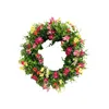 Dekorativer Blumen-Frühlingskranz, einfache modische Verzierung, 45,7 cm, künstliche Wildblume für Haustür, Bauernhaus, Wand, Innenbereich