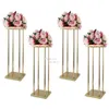 Decoração de 10 cm a 100 cm de altura) Retângulo de metal para flores, vaso de rack para mesa de festa de casamento, peças centrais de mesa de chumbo de estrada, prateleira para decoração de casa