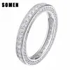 Somen Real 925 Sterling Silver Rings for Women Fashion Wedding Rings Engagement Band Queen Jewelry Sieraden Bague Mariage Femme J1314E