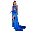 Party Dresses Sparkling Crystal One-Shoulder 2023 Evening Sexy Sleeveless Mermaid Dress With Train Plus Size Women Prom Gown