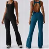 LL-201 Dames Jumpsuits Eendelig Yoga-outfits Bell-Bottoms Broek Mouwloos Nauwsluitende Dans Jumpsuit Oefening Lang Ademend