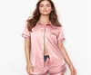 Damen-Pyjamas für Damen, 2-teiliges Set, Sommer-Satin-Seiden-Nachtwäsche, Pyjamas, Streifen, Luxus-Designermarke, Pj Loungewear, Heimanzug, Ganzes 228744895 Qvby