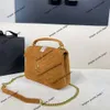 Bolso bandolera de diseñador de bolsos de lujo para mujer Nueva cadena con textura de gamuza esmerilada Bolso de un solo hombro moderno y versátil Bolso cruzado Sobre Mensajero