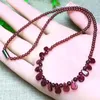 Necklaces Wholesale JoursNeige Natural Garnet Stone Necklace Round Bead With Raindrop Pendant Princess Necklace Women Crystal Jewelry
