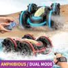 RC Car Children Toys Remote Control Light Effect 4WD Amphibious Climbing Stunt Vehicle Gesture Induction Electric Tank Gift 231230