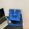 Jesienna zima kobieta sztrukoi torba na kubełko moda torba na pojedyncze ramię Crossbody Małe kwadratowe torby z mini torebkę