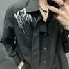 Mäns avslappnade skjortor PFNW Liquid Metal Shoulder Pad Shirt Design Cardigan långärmad nisch koreansk mode Autumn 2023 Stylish Tops 28W1096