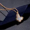 Chaînes de haute qualité 45cm chaîne en argent sterling collier classiques papillon pendentifs rouge bleu blanc coquille bijoux pour femmes