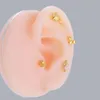Surgical Stainless Steel Star Ear Ring Earrings Ball Helix Screw Barbell Earring Studs Bling New Korean Style Cubic Zircon Piercing Cartigale Body Jewelry Bijoux