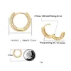 Hoop Huggie Luxury Designer 18K Gold Plated Copper Zircon Earrings Men Women Hip Hop smycken isade ut studörningar bling diamant e dhhv8