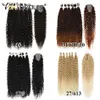 Pack Synthetic Kinky Curly Hair Bundles 6PCS With 1 PC Lace Closure 28/30/32inch Black Brown Blond Hair Bundles Organic Fiber Hair