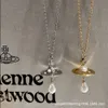 Viviennely Westwoodly haute qualité ALEKSA Baroque perle chaîne collier pull chaîne haute