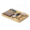 STAPS Fournisseurs de doseurs Real Wood Tray Bac Walnut Wood Rangement pour iPhone Portefeuille Small Home Accessories Bac en bois pour Montres intelligentes