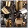 Copos de vinho xícara de café leite multi-uso café da manhã decorativo metal aço inoxidável pequenos copos mingau grande capacidade cereal água esmalte caneca