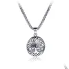 Pendant Necklaces Round Tree Of Life Ancient Sier Stainless Steel Necklace Chains Women Men Hip Hop Fashion Fine Jewelry Will And Dr Dh2Zh