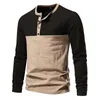 Men's T Shirts Mens Soft Spring Autumn Slim Fit Casual Shirt Patchwork Long Sleeves Breathable Outdoor Top Sport Bottom