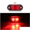 Bil nödljus LED-indikator Ljus lastbil sidmarkörlampa 12-24v vattentät för lastbil trailer broms varning belysning bärnsten röd dhtak