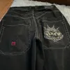 Jeans masculinos y2k mulheres jeans hip hop padrão impressão oversized perna larga jeans vintage baggy jeans goth harajuku streetwear 231229