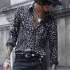 Camicie casual da uomo Camicia a maniche lunghe con stampa leopardata da uomo Abbigliamento da vacanza per il tempo libero