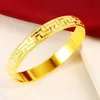 Massiver klassischer Armreif, zu öffnen, 18 Karat Gelbgold gefüllt, Damenarmband, trendiger Schmuck, Geschenk, 10 mm breit, Damenzubehör, 288 g