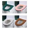Toilet Seat Covers 2 Pcs Washed Cover Mat Round Cushion Heated Toliet Flannel Bathroom