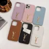 Дизайнерские кожаные чехлы для телефонов для IPhone 14 13 12 11 ProMax Skin Back Cover Luxury Y Защитный чехол для мобильного телефона Модные чехлы для Iphone