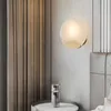 Lâmpada de parede Modern Minimalista Criativo Cobre Mármore LED Decorativo Coppery Quarto Estudo Sala de Jantar Luminárias