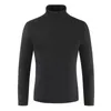 Herrtröjor varm vintertröja för män turtleneck stickad pullover fast färg m 3xl storlekar svart/vit/röd/aprikos/marinblå