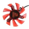 Computer Coolings 1pc Original Red FD8015U12S VGA Fan Grafikkort Kylning för AMDRX570 580 Radiator 4PIN 12V 0,5A 75mm/2.95in