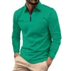 Men's T Shirts Fashion Spring And Autumn Casual Long Sleeve Zipper Solid Thin For Men Big Tall Mens Cotton