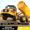 1/16 Rc Truck Dumper Huina 1553 Excavator Crawler 9Ch 2.4G Radio Controlled Car Electric Vehicle Tractor Model Toys for Boy Gift 231230