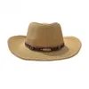 Bow Straw Cap's Protection Hats Summer Big Eaves Fashion Outdoor Fashion Wszechstronna Western Cowboy Wholesale 231229