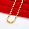 Kedjor Drop Gold Color 6mm Rope Chain Halsband för män Kvinnor Hip Hop smycken Tillbehör Fashion 22inch204s