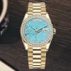 Commerce Watch Diamond Watches Klassiek jongenshorloge 41 mm Automatische dubbele kalender Vouwgesp 904L roestvrij staal Goud Mode herenhorloges