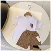 Clothing Sets Boys Clothes Designer Kids Classic Brand Baby Girls Suits Fashion Letter Skirt Dress Suit Childrens 2 Colors High Qualit Dhwka