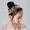 Ensembles à la main Gold Sier Color Fashion Band Crystal Pearl Flower Hairband Hair Hair Bijoux Lave Enfant Child Head Accessoires