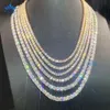 En gros 3mm 4mm 5mm Moissanite Tennis Chaîne Drop Shipping Collier Glacé Argent Vvs Diamant Hommes Femmes Fine Bijoux Bracelet