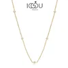 IOGOU Halskette aus 925er-Sterlingsilber, rund, 2,5 mm, D-Farbe, Halskette für Damen, 14-karätiges Gold, Zertifikat, Geschenk, 162 Zoll, 231229