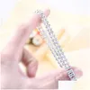 Hundhalsar Leases Bling Luxury Rhinestone Pet Design Crystal Diamond Princess Collar For Small Medium Dogs Mti-Drainage Sier NEC DHWTG