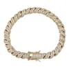 Bransoletki lodowe Bracelets Lodu Crystal cyrkon kubańskie bransoletki 18k prawdziwe złoto plastowane bioder biżuterii 301k