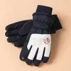 Five Fingers Gloves Women Leather Five Fingers Gloves Winter Short Fleece Glove Warming Thickened Glove Trendy Stylish Protective Gloves Present