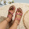 Femmes on Sandals Vente Chaussures Open Toe Women S Été Bohême extérieure plage décontractée plate grande taille Zapatos de Mujer CAUAL ZAPATO