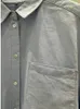 Damesblouses Dames Wit of Blauw Overhemd Eenvoudig Klassiek Ronde kraag Losvallend 2024 Lente Vrouwelijke blouse met enkele rij knopen en één zak