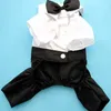 Dog Apparel Fashion Puppy With Bow Tie Party Pet Outdoor Formal Handsome Dress Up Groom Jumpsuit