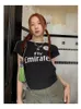 シャツhouzhou kpop y2kホワイトTシャツ女性クロップトップヒッピーハルクヴィンテージストリートウェアドローストリング半袖ティー新しい女性